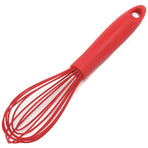10-inch stainless steel silicone egg beater mini egg beater colorful egg beater mixer mini baking tools,(red-2 pcs)