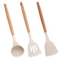 Silicone Kitchen Utensils Set, Heat Resistant Cooking Utensils Set Spatula Set Nonstick Cookware (3 pcs white)