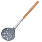 Cooking Tools Set Mini Silicone Turner Slotted Skimmer Spatula with Wooden Handle Cookware Kitchen Utensil