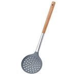 Cooking Tools Set Mini Silicone Turner Slotted Skimmer Spatula with Wooden Handle Cookware Kitchen Utensil