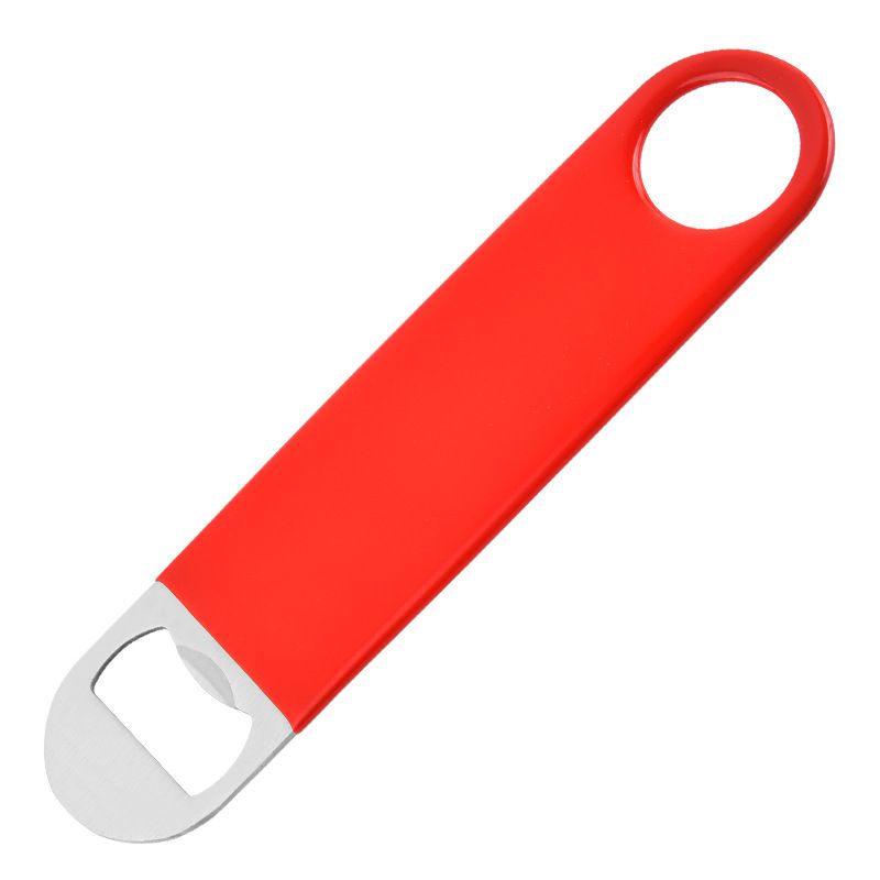 3 Pack Heavy Duty Stainless Steel Flat Bottle Opener, Solid Beer Openers, 7 inches Red, Black, Blue