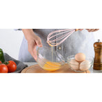 Wooden Handle Manual Kitchen Whisks for Cooking, Classic Balloon Egg Beater Whisks, Suitable for Blending,