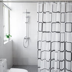 Shower Curtains for Bathroom,Black White Lattice Plastic Shower Curtains for Bathroom Decor, Waterproof Clear Shower