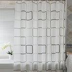 Shower Curtains for Bathroom,Black White Lattice Plastic Shower Curtains for Bathroom Decor, Waterproof Clear Shower