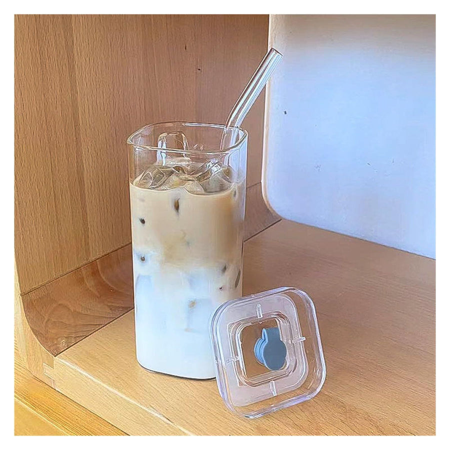Glass cups, mugs, household glass cups, holiday glass cups, tableware, square glass water cups, transparent and simple flat bottom