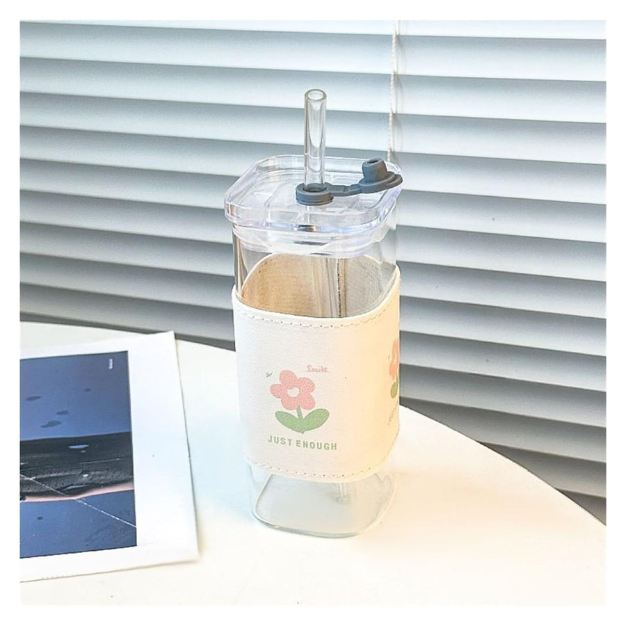 Glass cups, mugs, household glass cups, holiday glass cups, tableware, square glass water cups, transparent and simple flat bottom