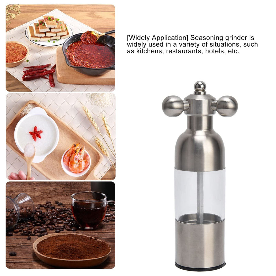Stainless Steel Pepper Grinder, Manual Rotation Ceramic Grinding Core Salt Mill, Modern Pepper Mill for Home Hotel Restaurant