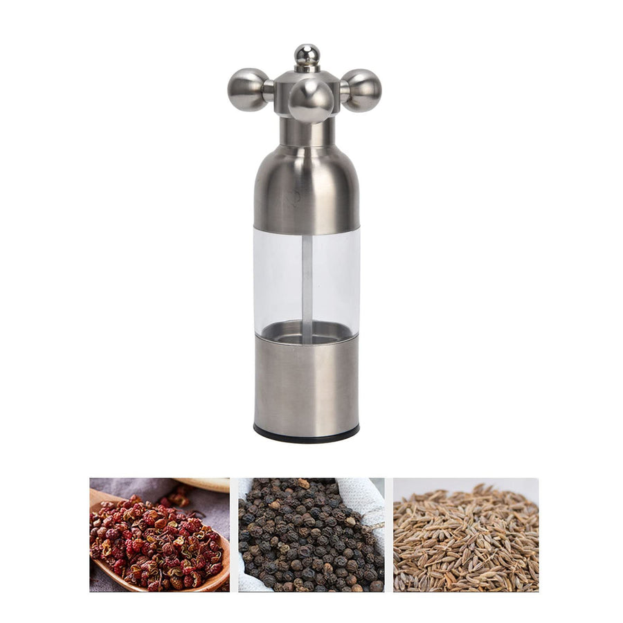 Stainless Steel Pepper Grinder, Manual Rotation Ceramic Grinding Core Salt Mill, Modern Pepper Mill for Home Hotel Restaurant