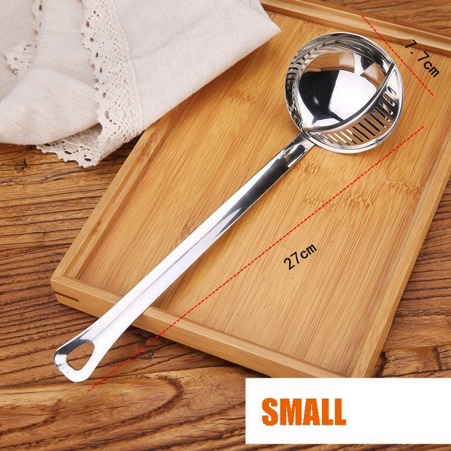Multi Kitchen Utensil Scoop Soup Ladle Hot Pot Home Double-Use Stainless Steel Creative Multifunction Strainer Spoon Colander