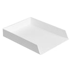 Rectangular Plastic Desk Organizer, Letter Tray,For use inside a drawer or cabinet or on a desk or shelf White, 2-Pack