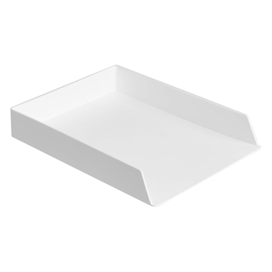 Rectangular Plastic Desk Organizer, Letter Tray,For use inside a drawer or cabinet or on a desk or shelf White, 2-Pack