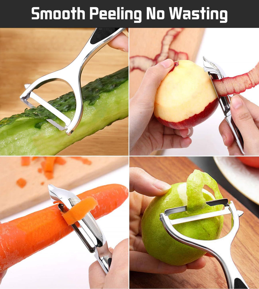 Fruit Potato Carrot Apple Peeler, Good Grip and Durable Y and I Shaped Stainless Steel Peelers, with Ergonomic Non-Slip (2PCS)