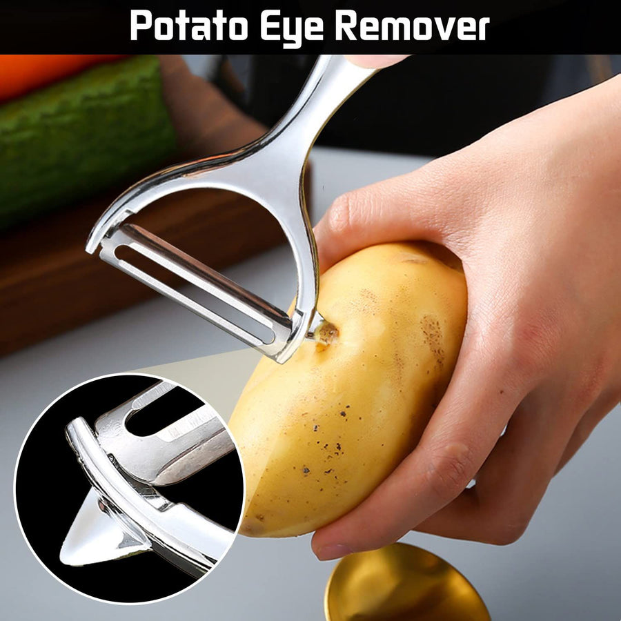 Fruit Potato Carrot Apple Peeler, Good Grip and Durable Y and I Shaped Stainless Steel Peelers, with Ergonomic Non-Slip (2PCS)
