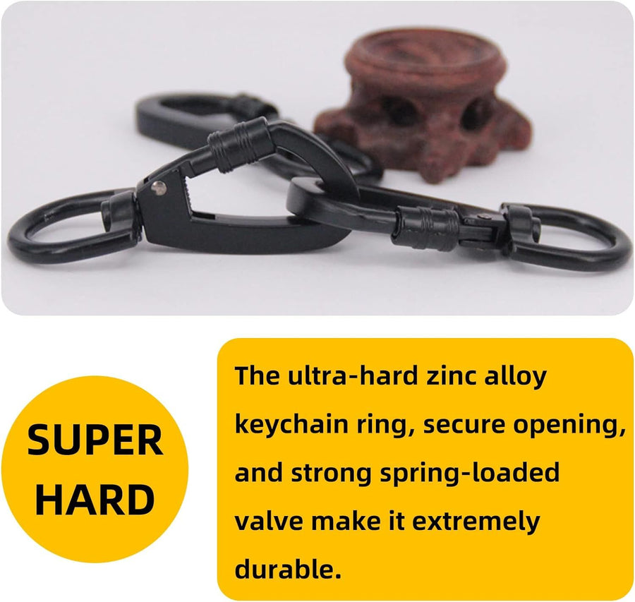 Black Strong Key Chain Buckle Locking Small Carabiners for Camping Fishing Daily Use (Black-2pcs)
Durable Buckle