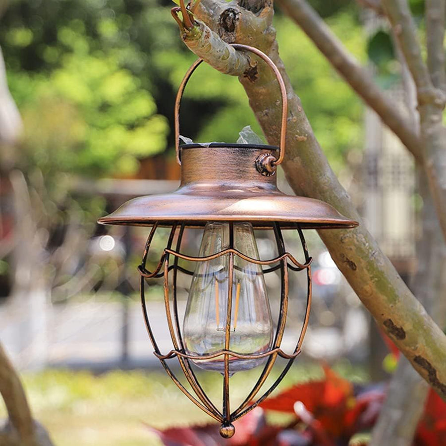 Lawn Lamp Vintage Lantern Hanging Solar Lamp Wall Sconce Vintage Garden Lanterns Bulb Lights Outside Wall Lights Outdoor Solar