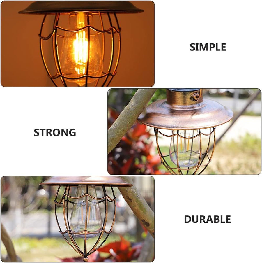 Lawn Lamp Vintage Lantern Hanging Solar Lamp Wall Sconce Vintage Garden Lanterns Bulb Lights Outside Wall Lights Outdoor Solar