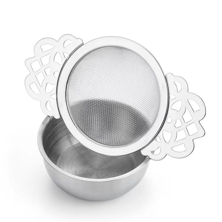 Tea Strainers with Drip Bowls,Loose Leaf Tea Strainers with Double Winged Handles Extra Fine Mesh Tea Infuser Brew Loose Leaf Tea