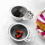 Tea Strainers with Drip Bowls,Loose Leaf Tea Strainers with Double Winged Handles Extra Fine Mesh Tea Infuser Brew Loose Leaf Tea
