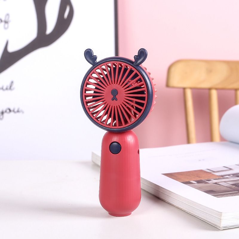 Stay Cool Anywhere with our Portable Handheld Fan - Cute Animal Horn Design USB Rechargeable & Battery Operated Fan for Travel
