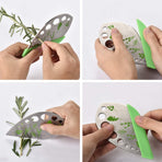 Herb Stripper Tool, 9 Holes Stainless Steel kale Leaf Stripping Zip Tools, Curved Edge Can be Used as a Kitchen Gadgets