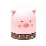 Mechanical Kitchen Timer with Cute Cartoon Rotating Countdown Loud Alarm Timer for Cooking/Reading/do Sports Time(Fox and Pig)