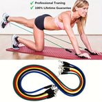 Portable Home Gym Accessories, Resistance Bands Set (11 PCS), Stackable Up to 100 lbs, Exercise with Door Anchor, Handles