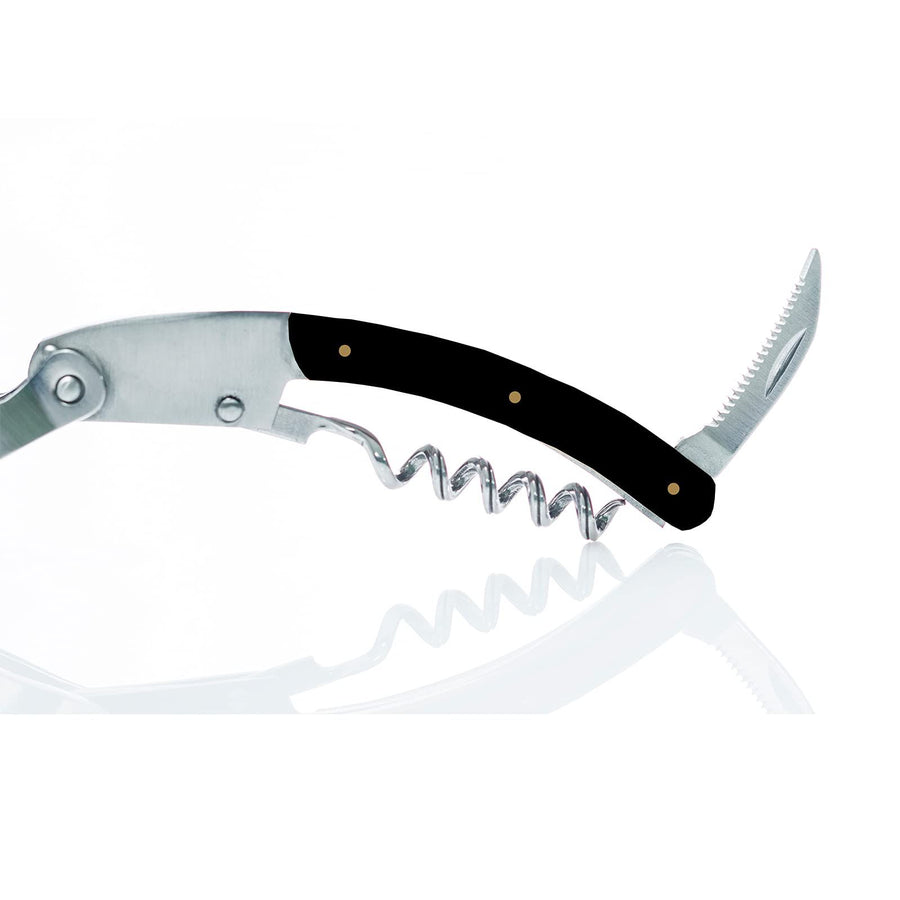 Manual Wine Corkscrew Pine Wood Handle Corkscrew and Foil Knife, Multifunctional One-piece Waiter Corkscrew, Mostly Used