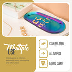 Towel Tray Storage Tray Dish Plate Tea Tray Fruit Trays Cosmetics Jewelry Organizer Candle Tray, Rainbow