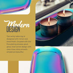 Towel Tray Storage Tray Dish Plate Tea Tray Fruit Trays Cosmetics Jewelry Organizer Candle Tray, Rainbow