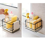 Kitchen Sponge Holder Sink Organiser Dishwashing Liquid Soap Brush Towel Drainer Rack Bathroom Storage