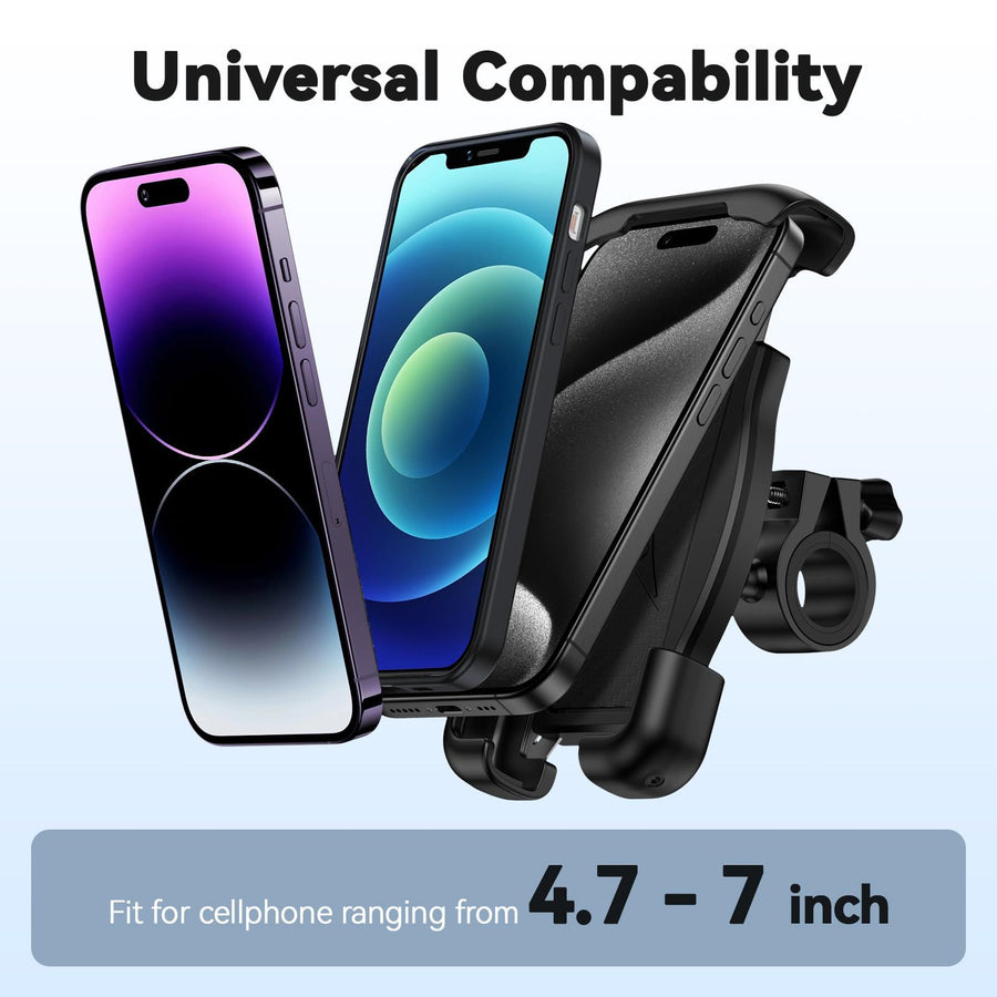Bike Phone Holder, Handlebar Cell Phone Mount for Bicycle, Motorcycle, Ebike, Electric Scooter, Road Mountain Bike, Smartphone