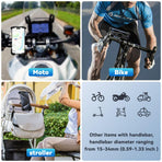 Bike Phone Holder, Handlebar Cell Phone Mount for Bicycle, Motorcycle, Ebike, Electric Scooter, Road Mountain Bike, Smartphone