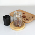 Salt Grinder Salt & Pepper Grinder Refillable Coarseness Adjustable Pepper Mill Shaker with Glass Body for Home,Kitchen