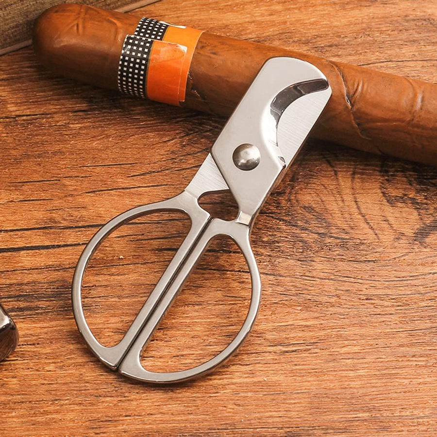 Portable Cigar Scissors, Stainless Steel Guillotine DoubleStraight Cut Scissors Suitable for different Sizes of Cigar Accessories