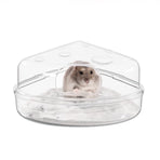 Hamster Sand Bath Box - Transparent Critter's Litter Box Sand Bath Shower Room & Digging Container Heighten Version for Guinea