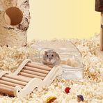 Hamster Sand Bath Box - Transparent Critter's Litter Box Sand Bath Shower Room & Digging Container Heighten Version for Guinea