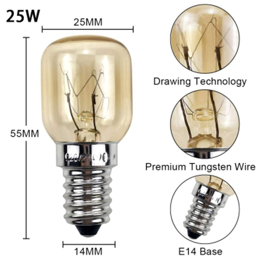 220V E14 300 Degree High Temperature Resistant Microwave Oven Bulb Cooker Lamp High Temperature Lighting Bulb-4pcs