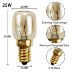 220V E14 300 Degree High Temperature Resistant Microwave Oven Bulb Cooker Lamp High Temperature Lighting Bulb-4pcs