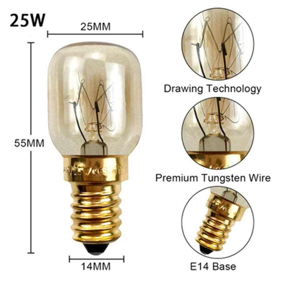 220V E14 300 Degree High Temperature Resistant Microwave Oven Bulb Cooker Lamp High Temperature Lighting Bulb-4pcs