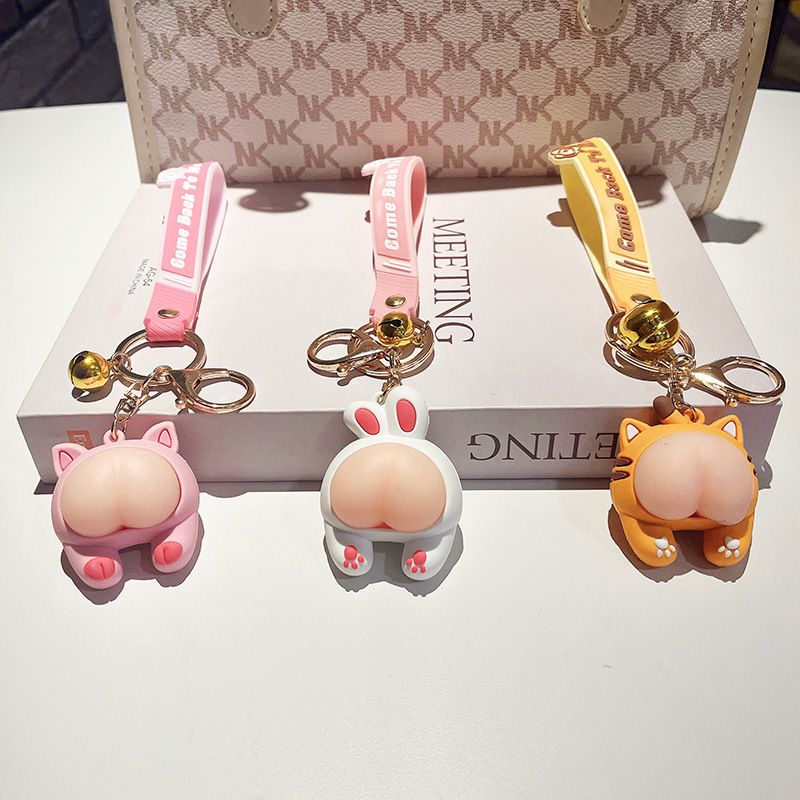 Key Clips for Purses Doodle System Soft Rubber Creative Key Chain School Bag Pendant Couple Small Gift Mini-3pcs
