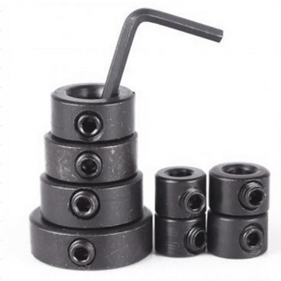 8Pcs Woodworking Drill Bit Depth Stop Collars Ring Positioner Locator with Hex Wrench to Tighten and Stops Set