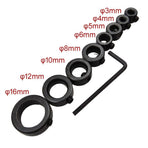 8Pcs Woodworking Drill Bit Depth Stop Collars Ring Positioner Locator with Hex Wrench to Tighten and Stops Set