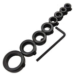 8Pcs Woodworking Drill Bit Depth Stop Collars Ring Positioner Locator with Hex Wrench to Tighten and Stops Set
