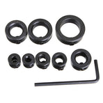 8Pcs Woodworking Drill Bit Depth Stop Collars Ring Positioner Locator with Hex Wrench to Tighten and Stops Set