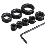 8Pcs Woodworking Drill Bit Depth Stop Collars Ring Positioner Locator with Hex Wrench to Tighten and Stops Set