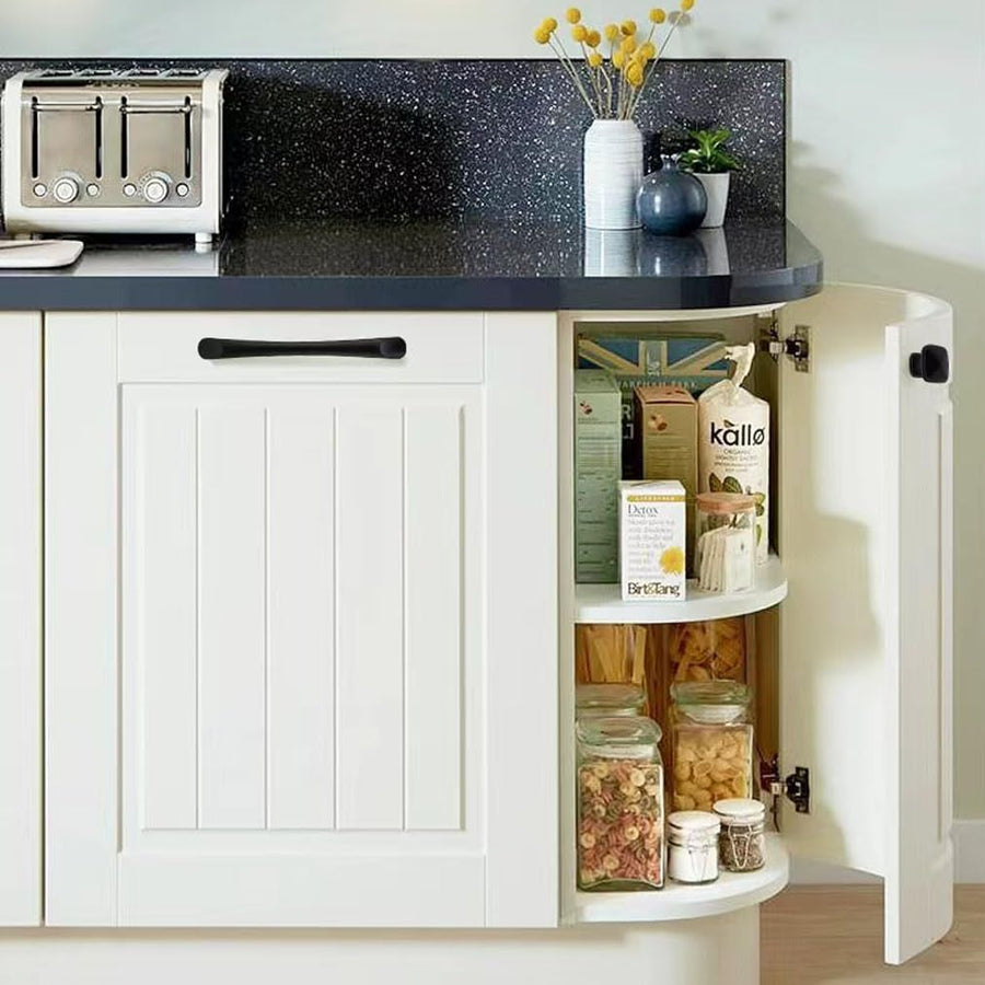 Matte Black Handle Modern Style Zinc Alloy Handle Stainless Steel Drawer Handle Kitchen Bedroom Bookcase Dressing
