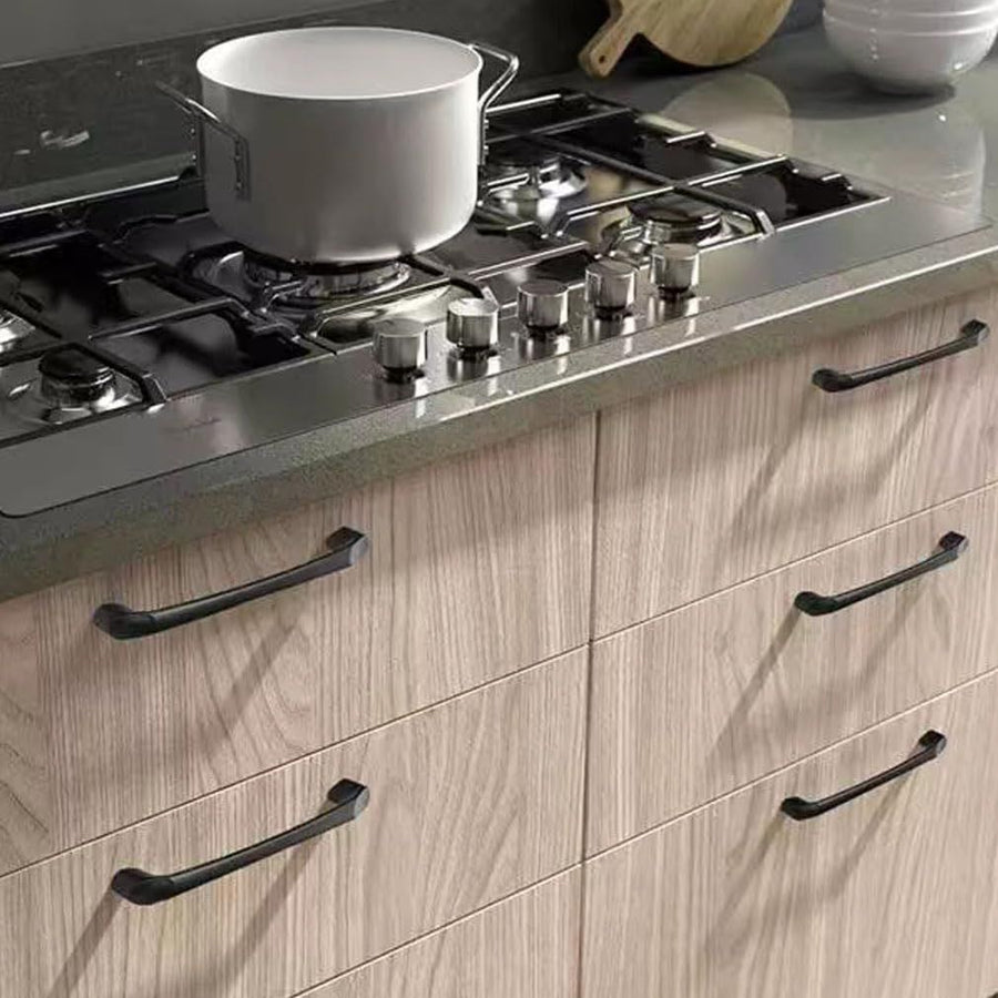 Matte Black Handle Modern Style Zinc Alloy Handle Stainless Steel Drawer Handle Kitchen Bedroom Bookcase Dressing