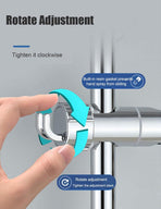 Punch Free Shower Head Bracket,Adjustable Hand held Shower Head Holder with 2 Hoots,Shower Holder Lifting Rod Hanging Bracket