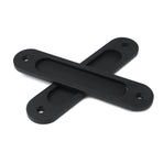 2PCS Flush Pull Barn Door Handle Matte Black,5 Inch Round Corner Rectangular Flat Plate Recessed Flush Sliding Pocket Door Handles