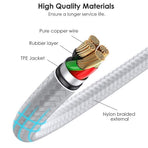 Multi USB charging cable suitable for most mobile phones and tablets, aluminum nylon three in one universal multi charging cable